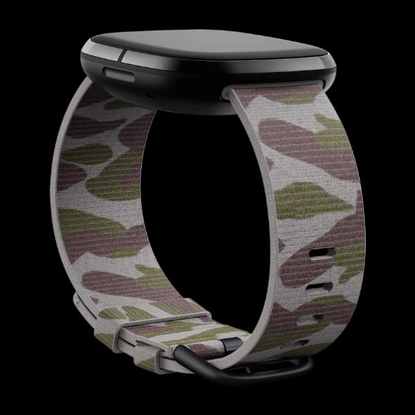 Fitbit Versa 3 Sense Woven rem, camo l