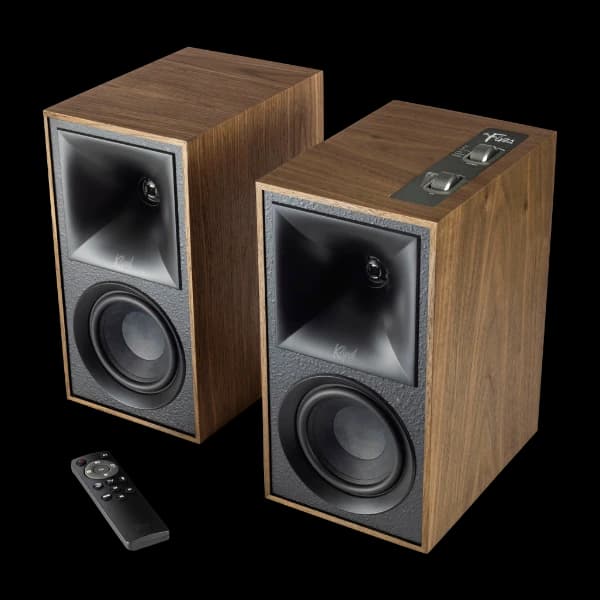 Klipsch The Fives aktive høyttalere i par valnøtt