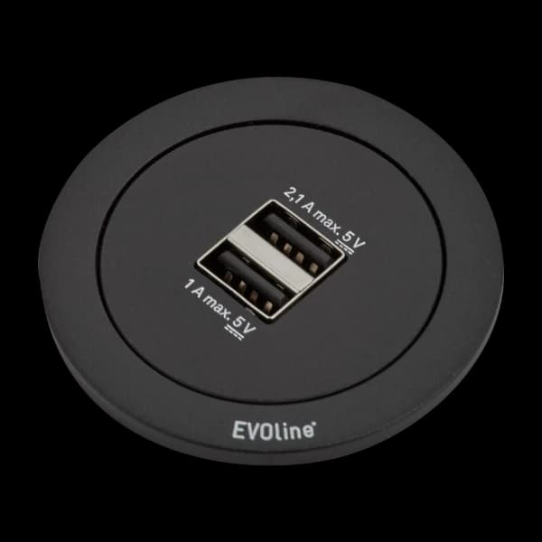 EVOline One 2 X USB, svart