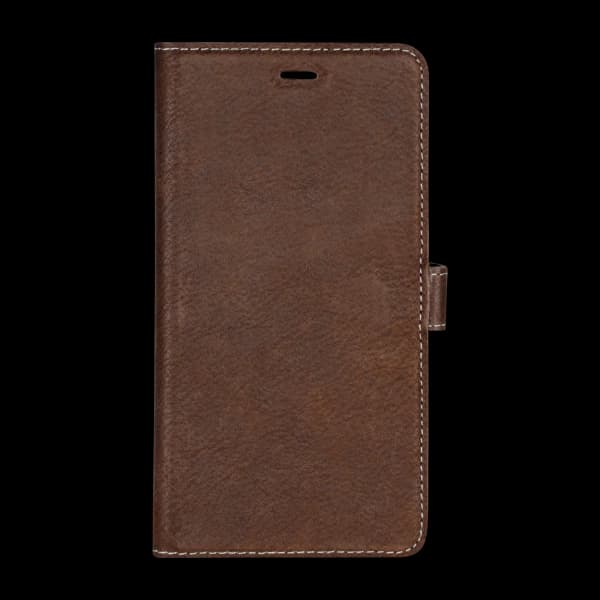 Essentials 2-i-1 skinn lommebok-Deksel iPhone Xr, brun