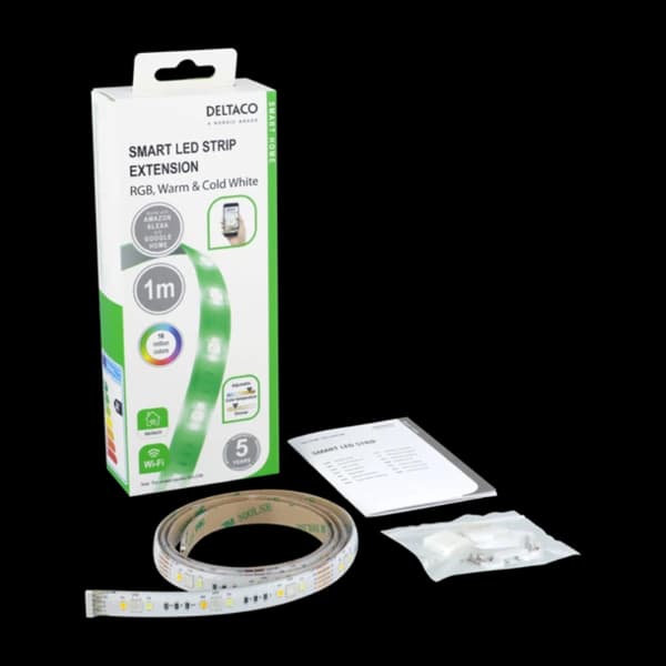 Deltaco Sh-LSEX1M RGB lightstrip forlengelse, 1m