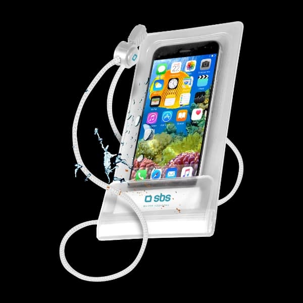 SBS vanntett deksel for telefon 6,5" IPX6, hvit
