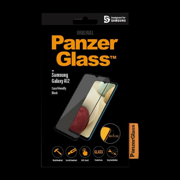 PanzerGlass Samsung Galaxy A12 skjermbeskytter, svart