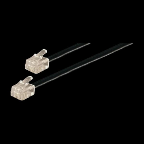 Apparatkabel Isdn 6/4-6/4, sort 6m