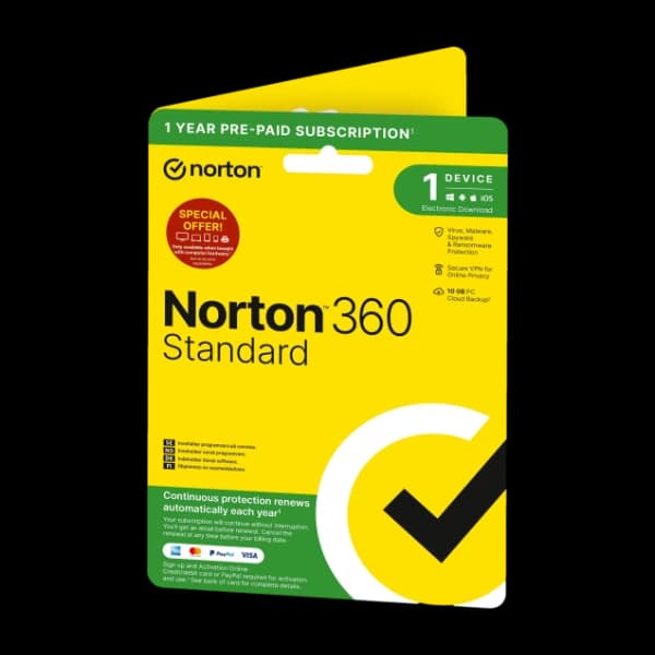Norton 360 Standard Attach 1 Enhet 12 måneder