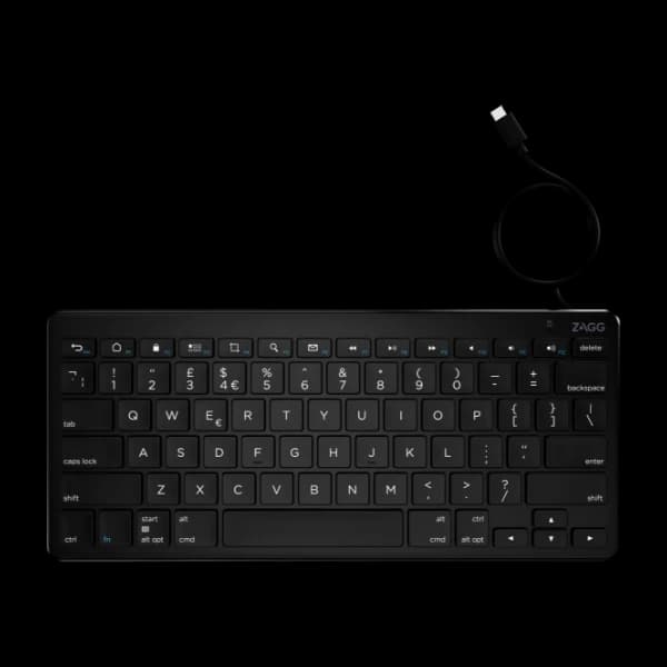 Zagg tastatur USBC kablet, svart