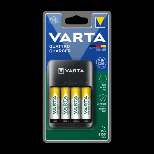 Varta USB Quattro lader + 4 x AA