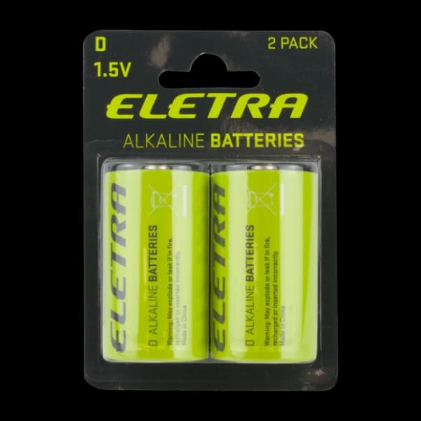 Eletra D- batterier Alk., 2 stk.