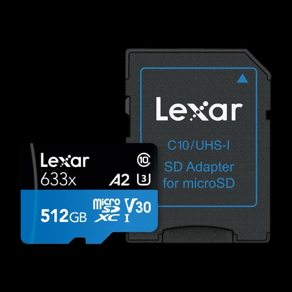 Lexar Micro-Sdxc 512 GB 633X W/Ada UHS-I minnekort