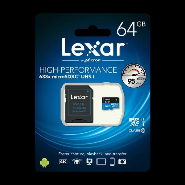 Lexar Micro-Sdxc 64 GB 633X W/Ada UHS-I minnekort