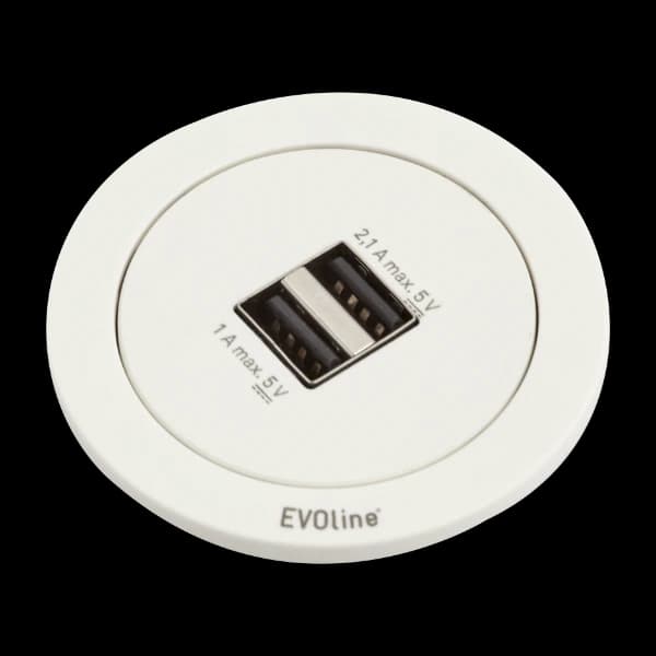 EVOline One 2 X USB, hvit