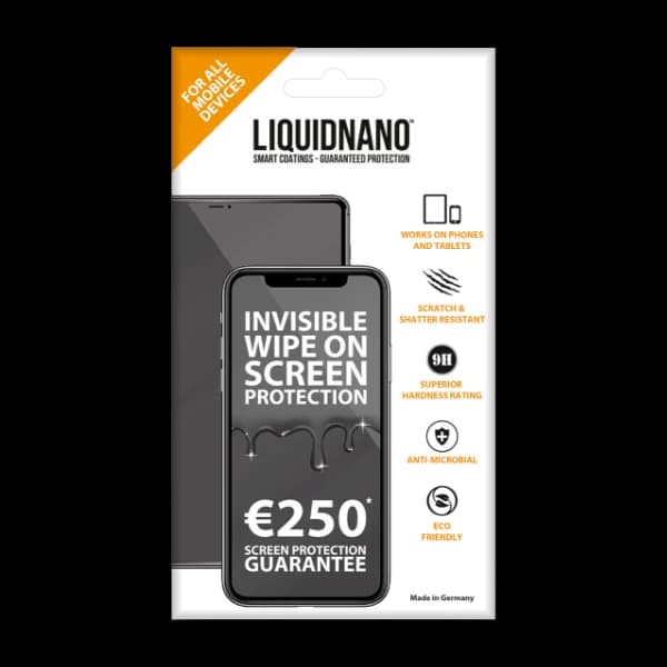 LiquidNano Flytende skjermbeskyttelse med glassforsikring
