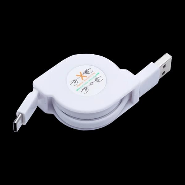 Eletra USB-USB C Retractable 1M, hvit