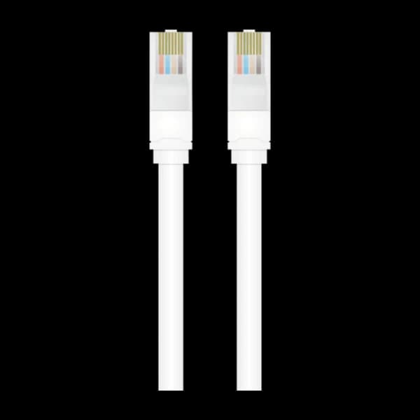 Qnect UTP-kabel Cat 5E, hvit 0,5m