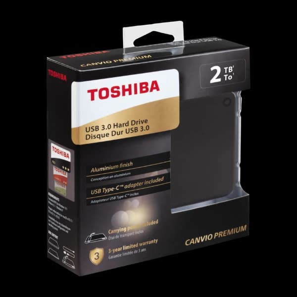 Toshiba Canvio Premium 2Tb External Hard Drive, grey