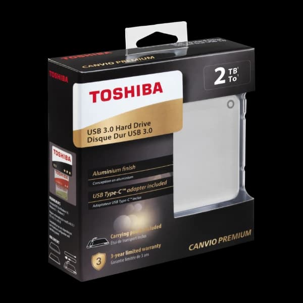 Toshiba Canvio Premium 2Tb External Hard Drive, silver