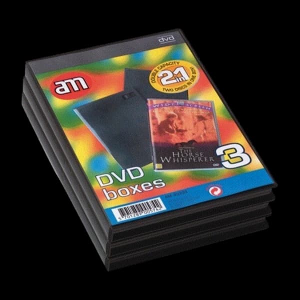 AM 60285 DVD Box 2-In-1, black 3-pack