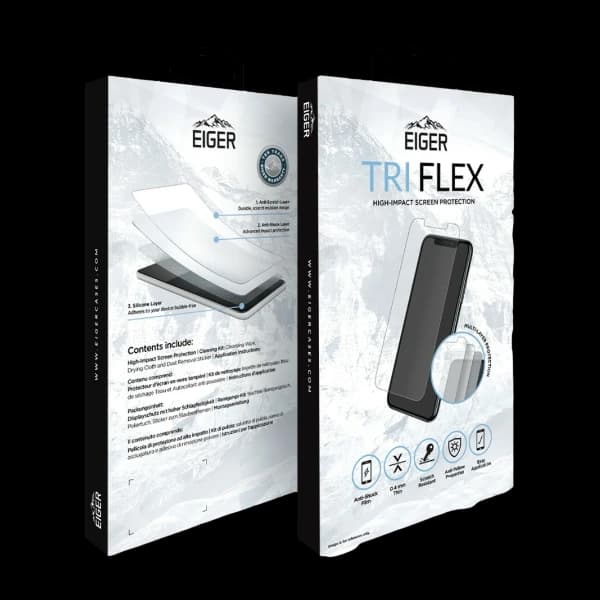 Eiger Tri Flex Apple iPhone XS Max 2-pakk skjermbeskytter klar