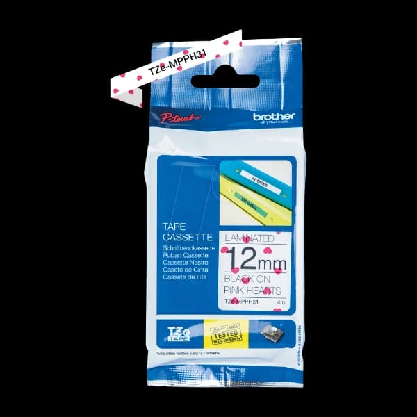 Brother TZEMPPH31 12 mm X 4 M, RØDE hjerter